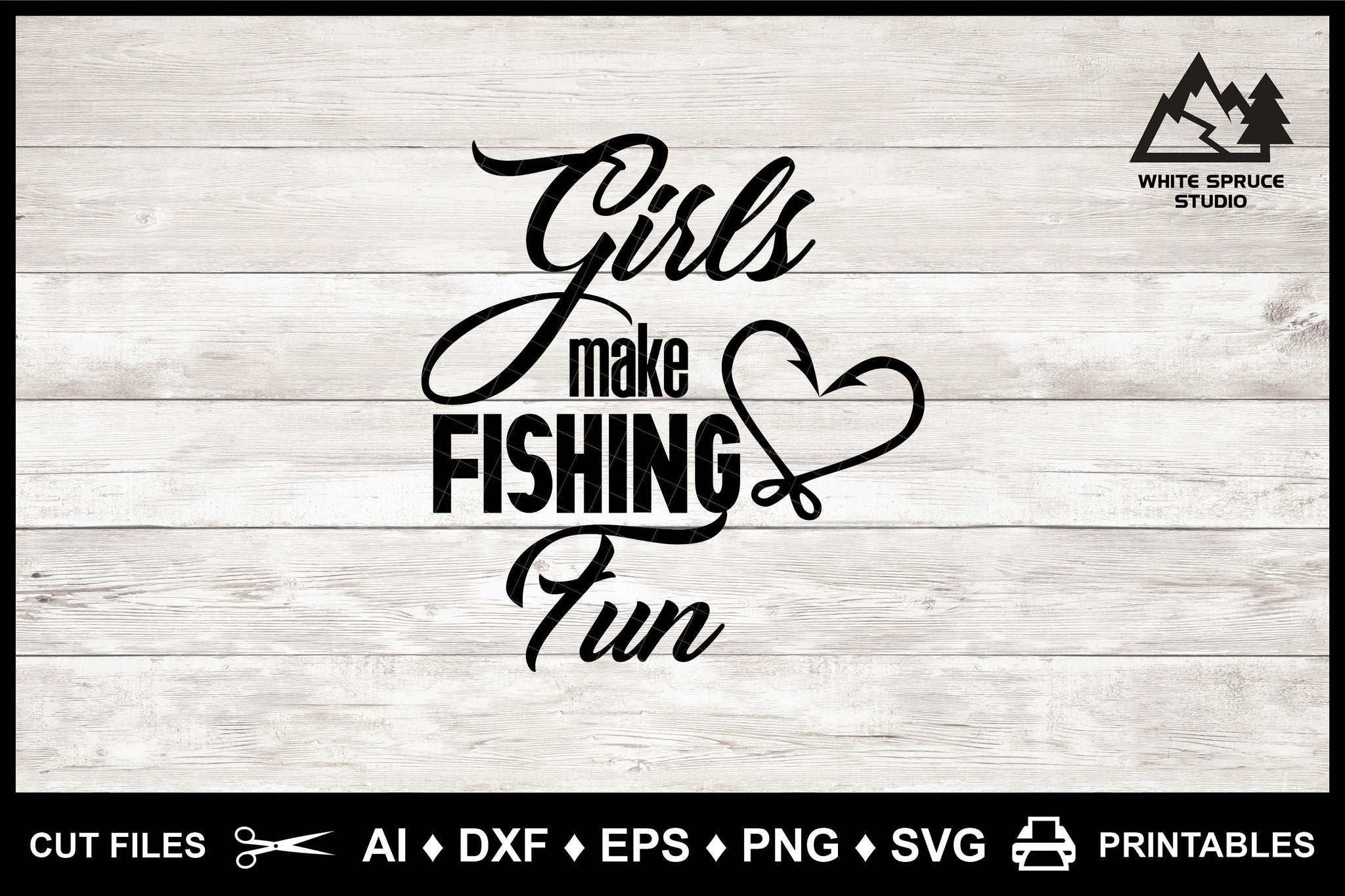 Download Fishing Logo Girls Make Fishing Fun White Spruce Studio