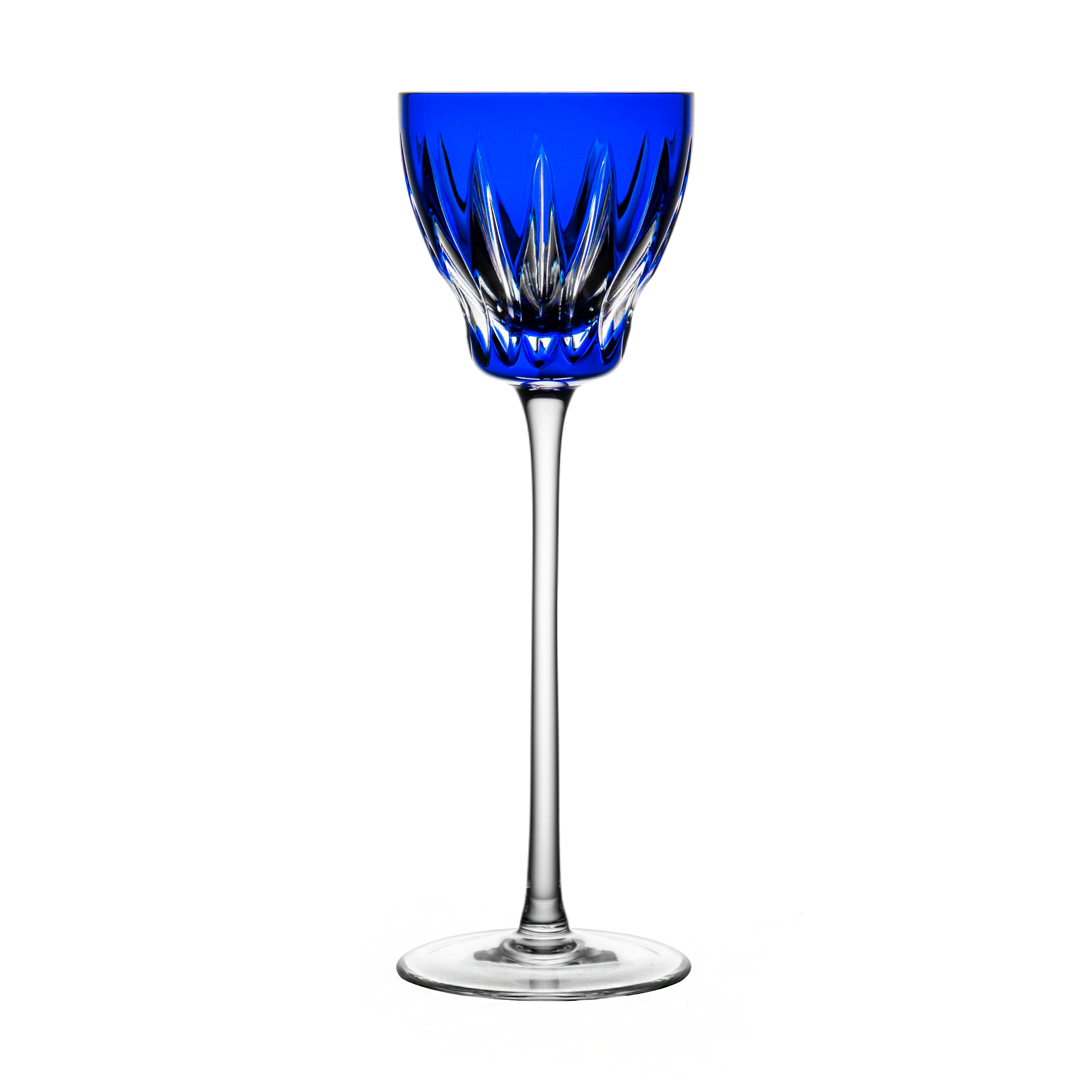 Birks Crystal Square Blue Large Wine Glass - Ajka Crystal