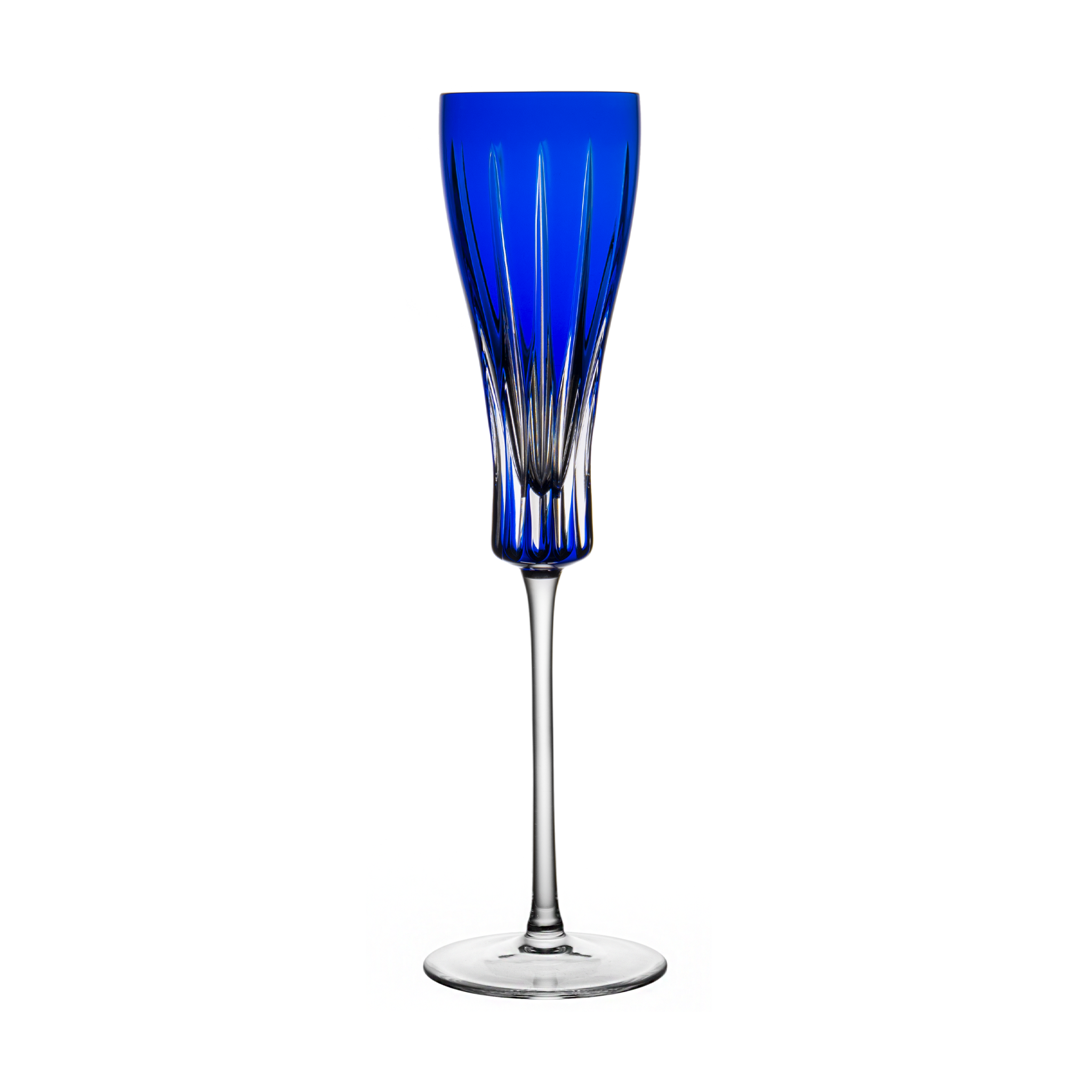 Birks Crystal Square Blue Large Wine Glass - Ajka Crystal