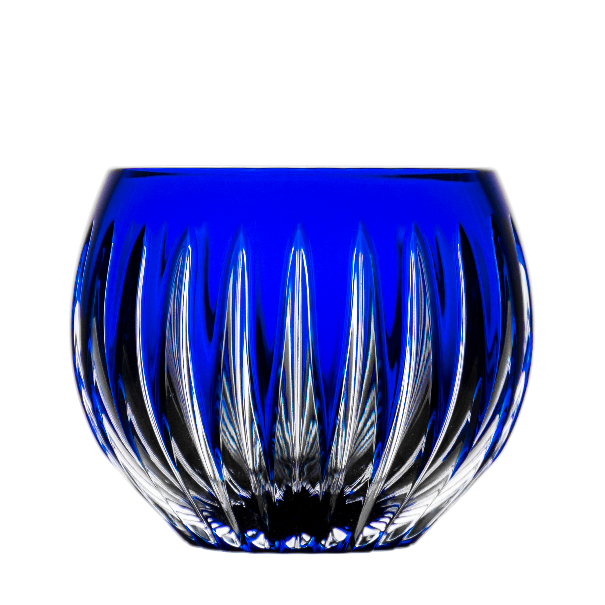 Birks Crystal Square Blue Large Wine Glass - Ajka Crystal