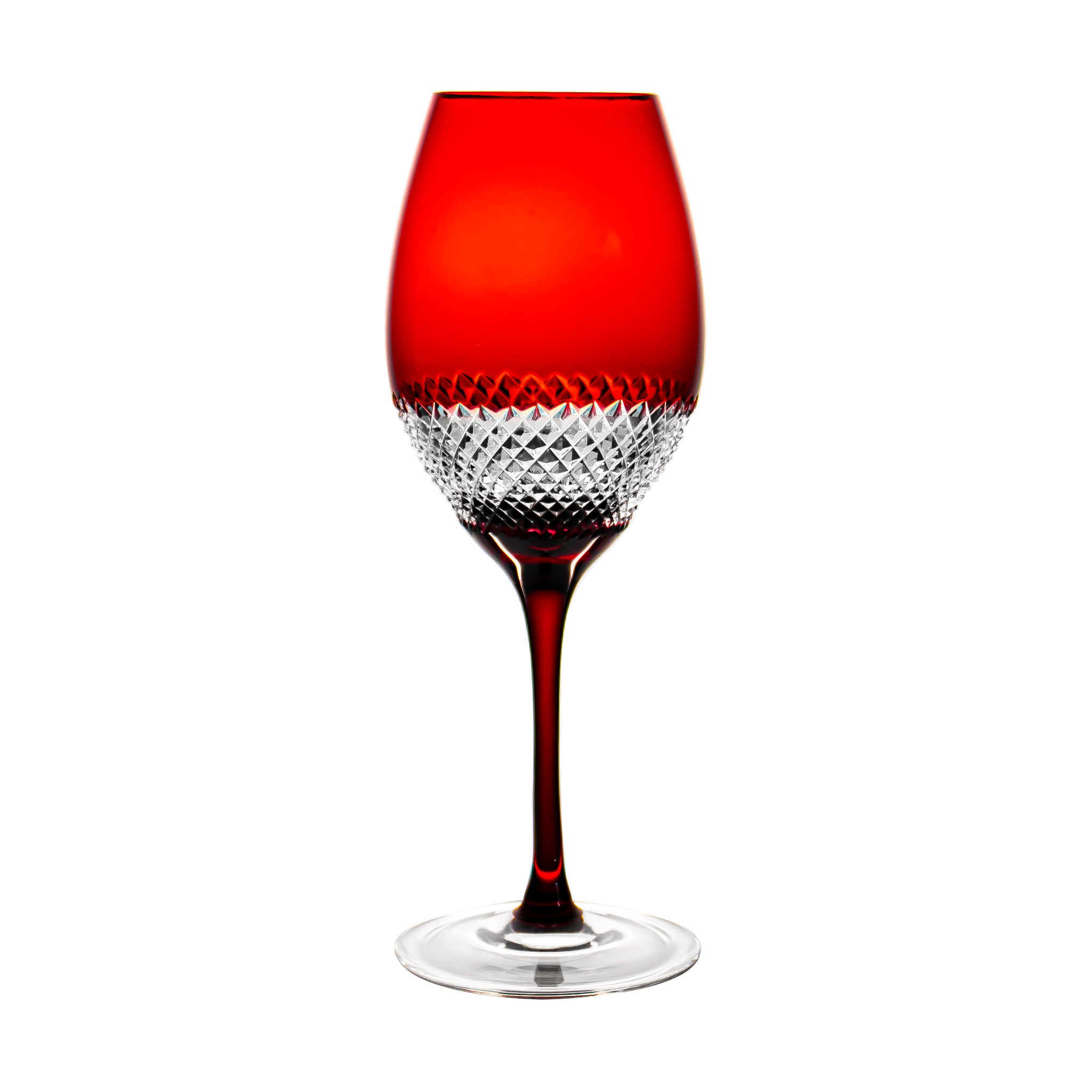 Geo Crystal Red Wine Glasses - 23 oz - Set of 4