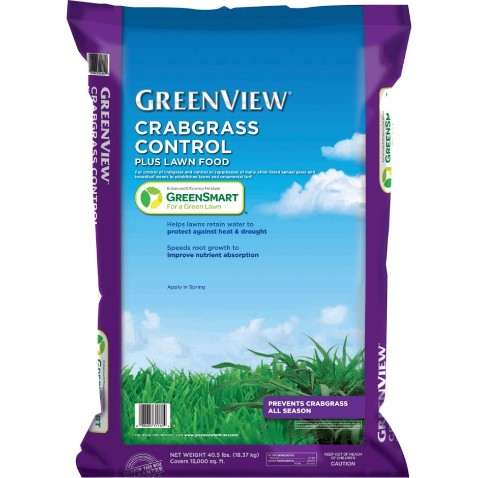 CRABGRASS CONTROL PLUS LAWN FOOD WITH GREEN SMART
