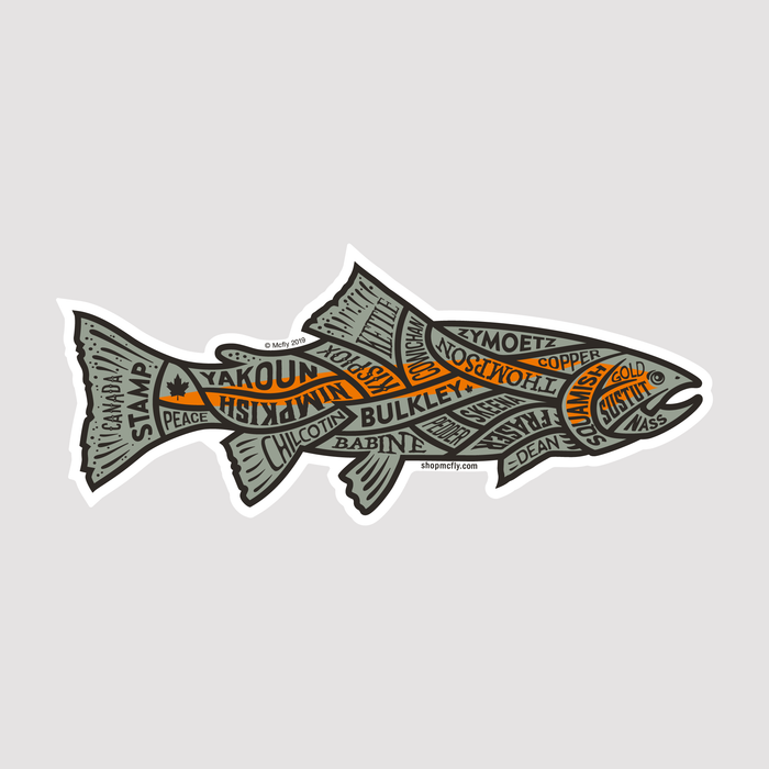 Great Lakes Rivers Steelhead - Sticker – ShopMcfly