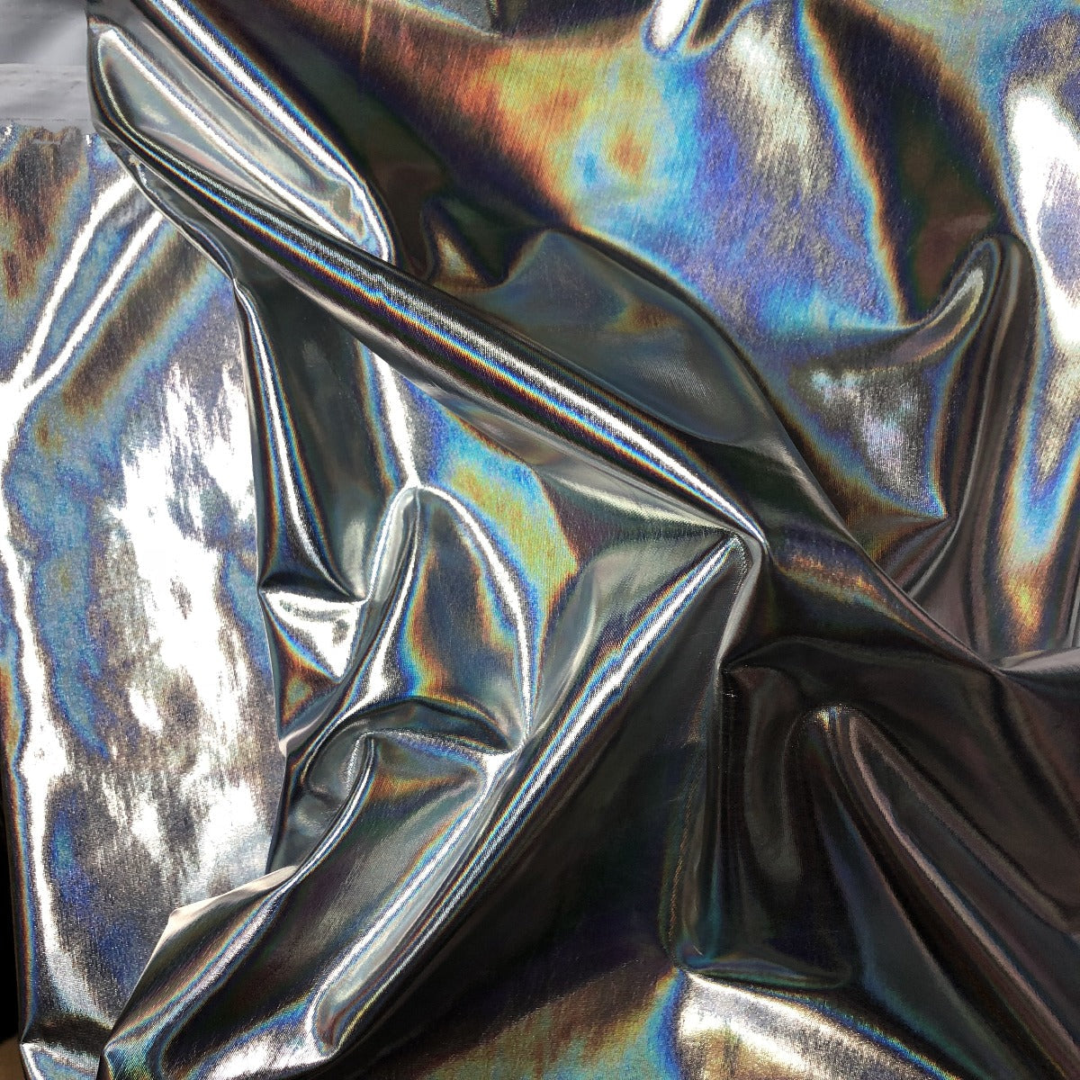 MJTrends: Metallic Foil Spandex: Iridescent Lavendar