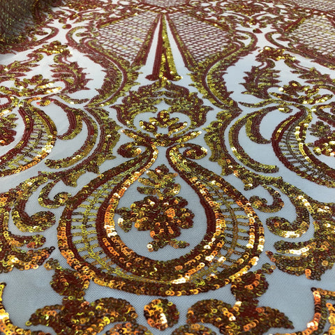 Gold Iridescent Crushed Distressed Foil Chrome Mirror Reflective Vinyl  Fabric