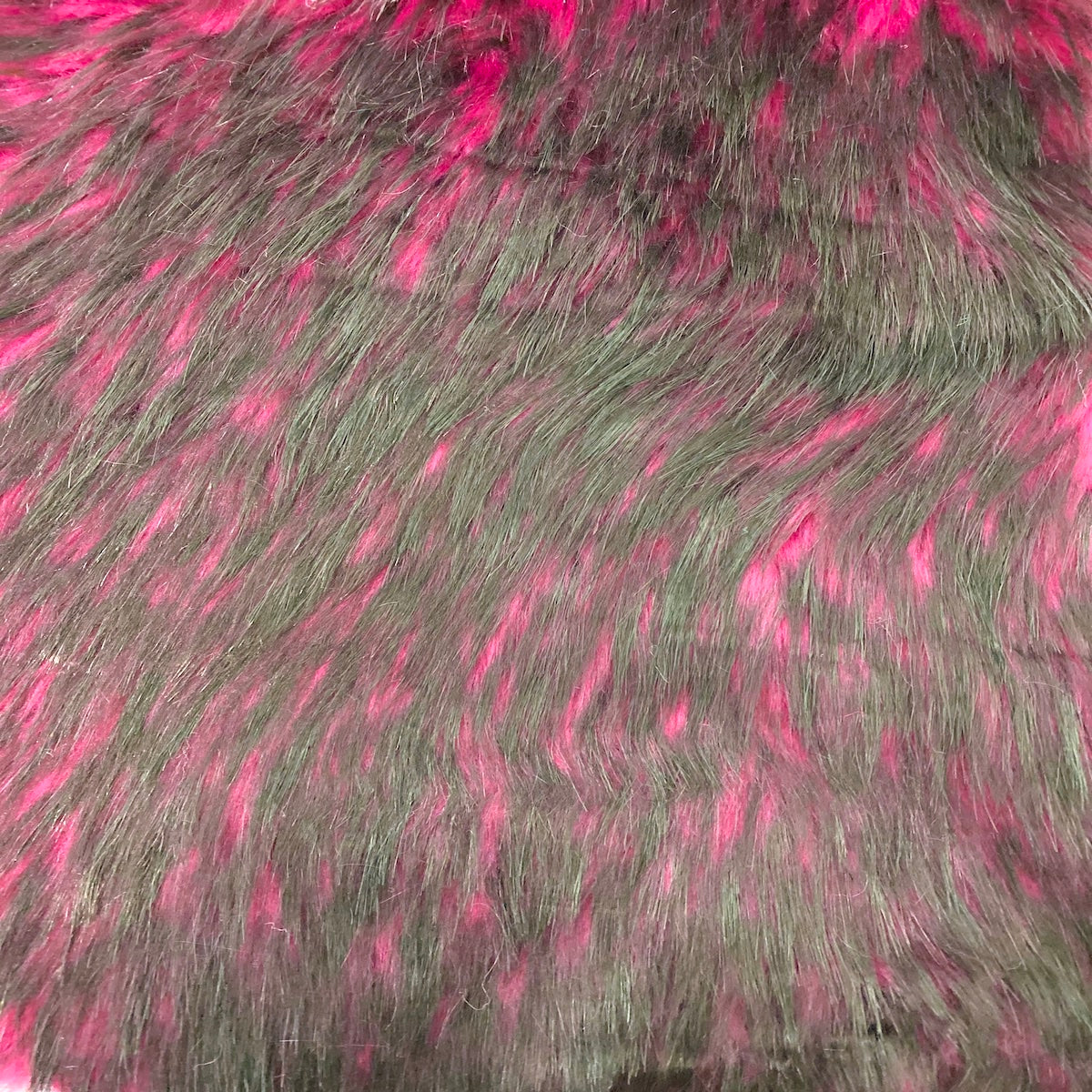 Fuchsia Black Husky Long Pile Shaggy Faux Fur Fabric - Sold By The Yard ...