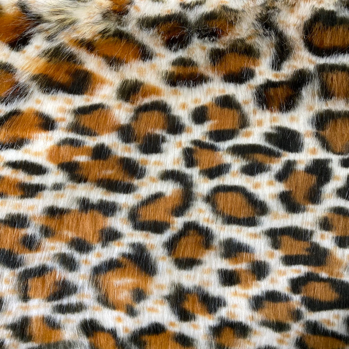 Gold Leopard Print Apparel Home Decor Faux Fur Fabric -Sold By The
