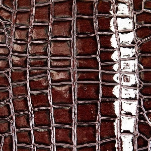  G033 Brown Crocodile Faux Leather Vinyl by The Yard