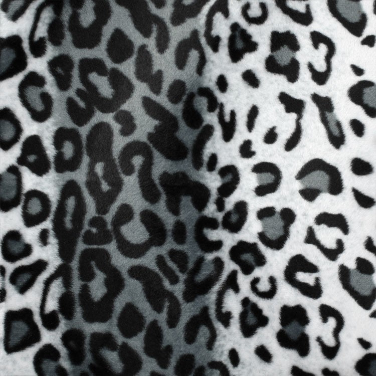 Gray Leopard Velboa Faux Fur - Fashion Fabrics Los Angeles 