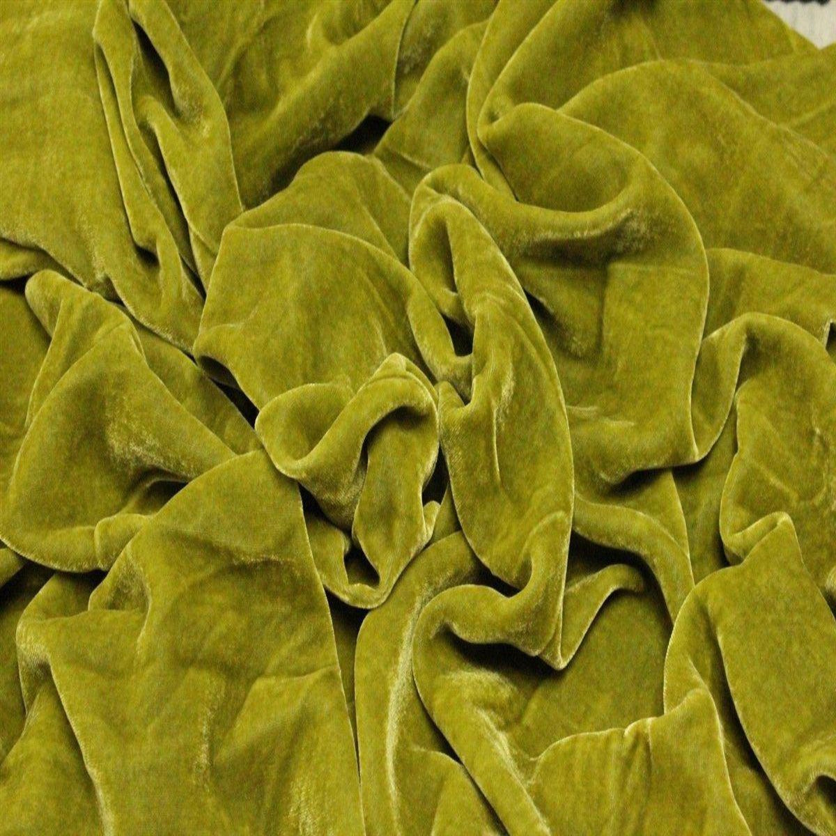 Chive Green Microfiber Velvet Fabric by Richloom