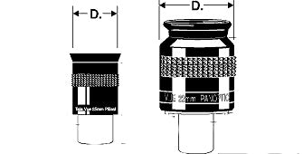 Diameter of eyepieces