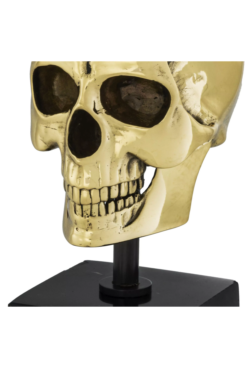 Objet décoratif doré en marbre noir | Eichholtz x Plein Skull S | Meubleluxe.fr