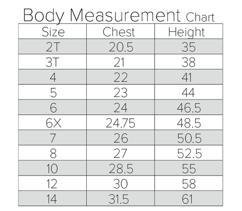 body measurement chart