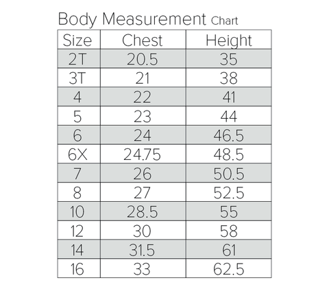 body measurement chart