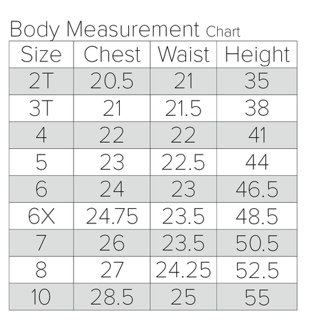 body measurement chart