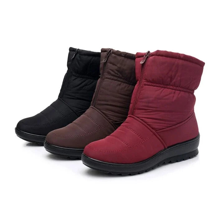 Women's Waterproof Warm Cotton Zipper Snow Ankle Boots