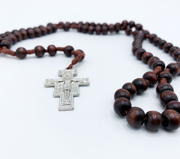 HANDMADE WOODEN FRANCISCAN CROWN ROSARY