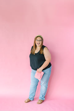 Black Scoop Neck Tank Blouse