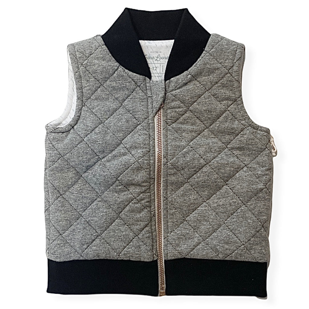 Gray Quilted Vest