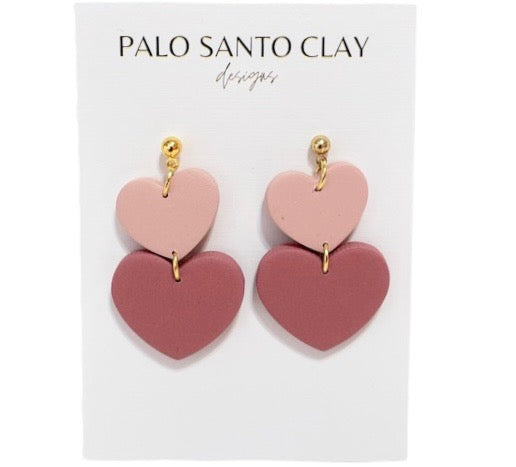 zara pink heart earrings