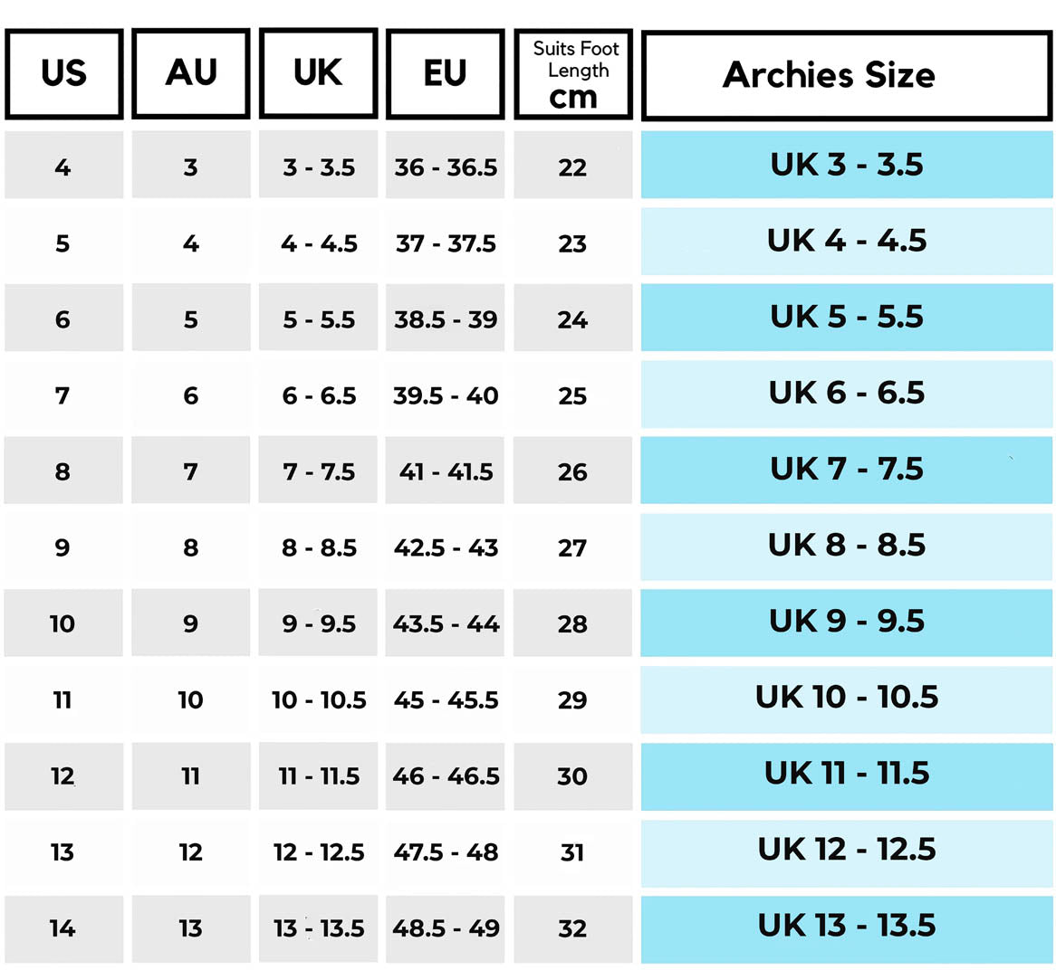 Size Guide - Archies Footwear Pty Ltd. | United Kingdom