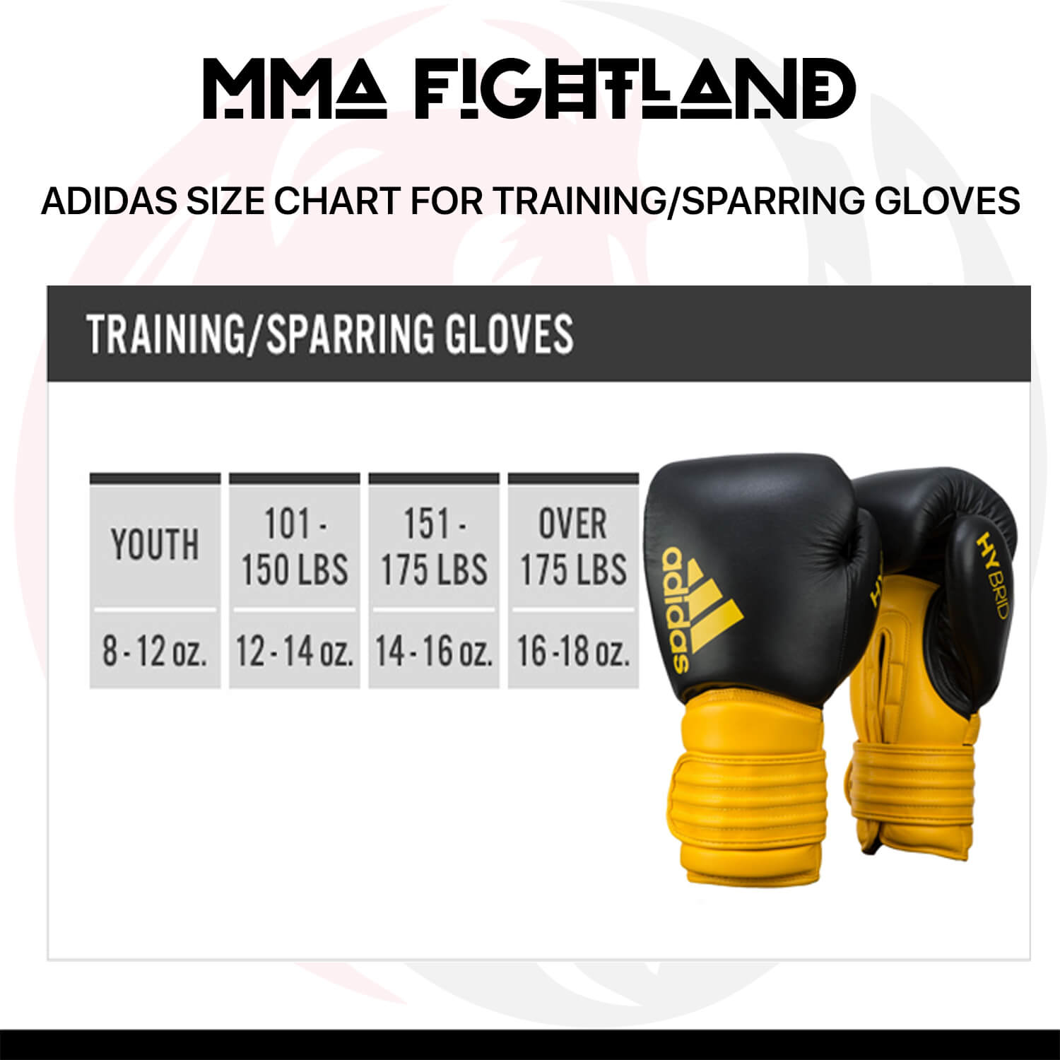 adidas training gloves size chart