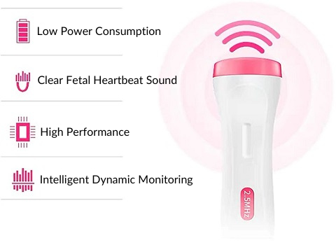 Our premium Taiji™ Baby Fetal Doppler uses the latest technology in baby heart monitoring. This amazing device allows any soon-to-be mom or health care professional to hear their baby's heartbeat with ease and clarity. The back-lit LCD display shows the baby's heartbeat making it even easier to detect, and an audible sound is heard in real-time from the high-quality built-in speaker.