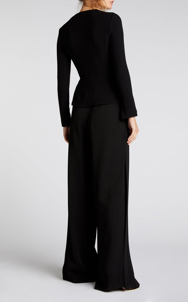 Delen Double Wool Crepe Black Jacket | Exclusive Roland Mouret