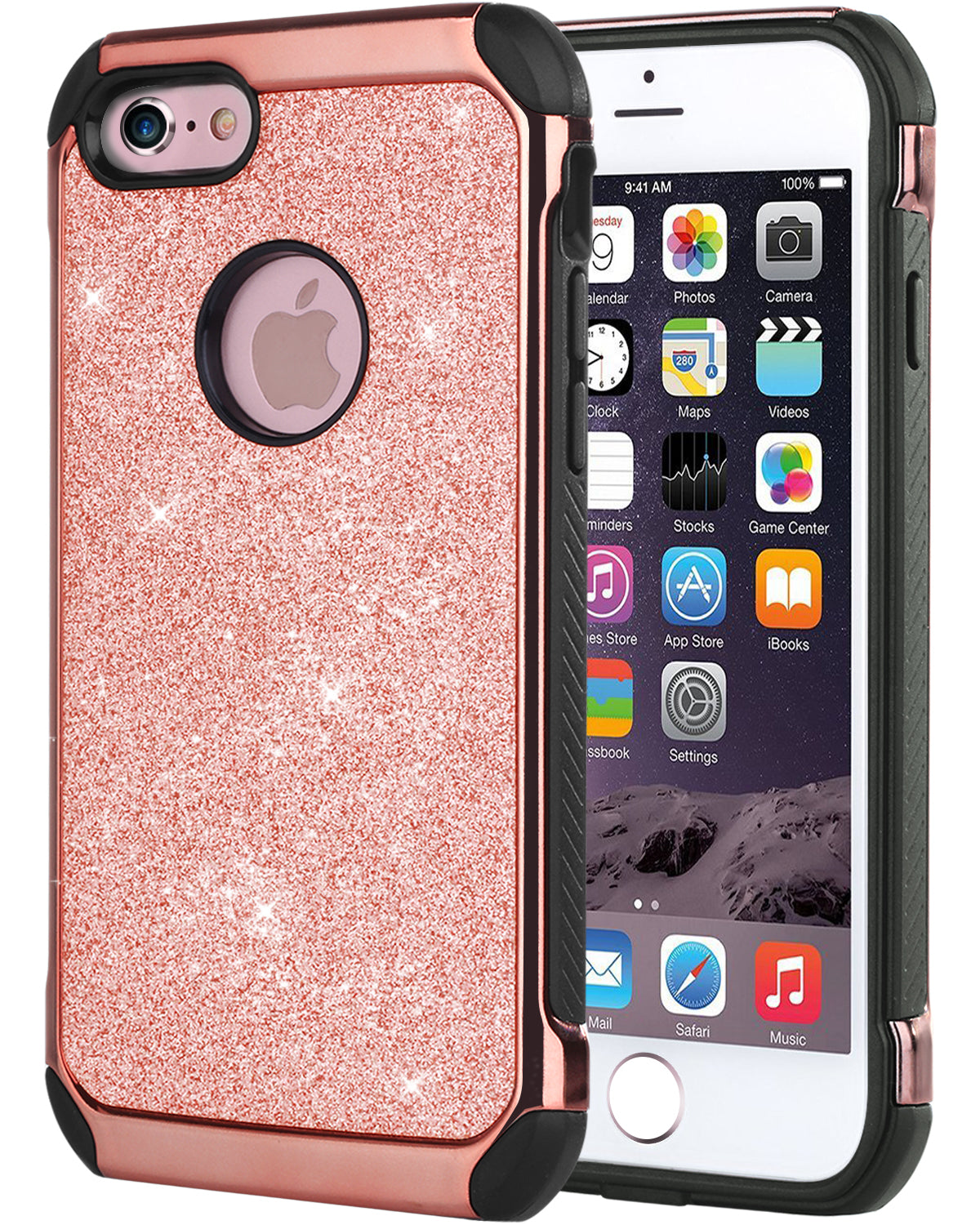 Bentoben Glitter Luxury 2 In 1 Shiny Faux Leather Chrome Shockproof Pr