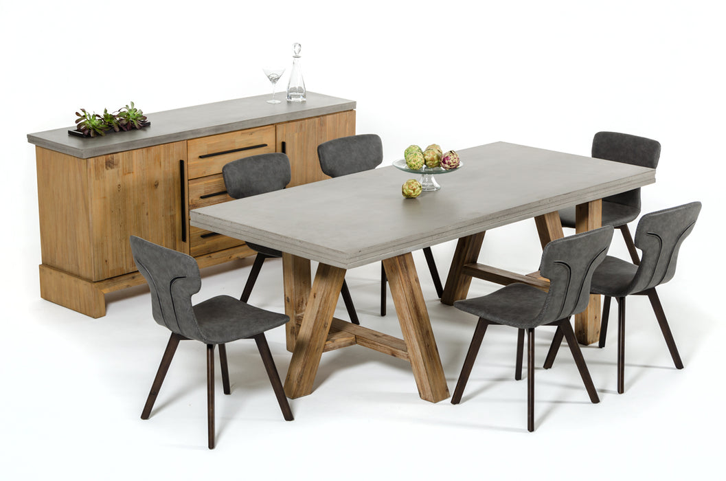 Modrest Civic Modern Concrete Acacia Dining Table