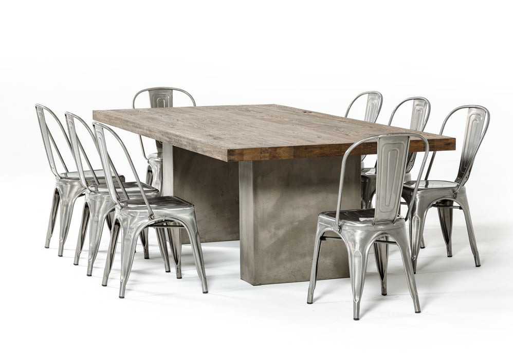 Modrest Renzo Modern Oak Concrete Dining Table