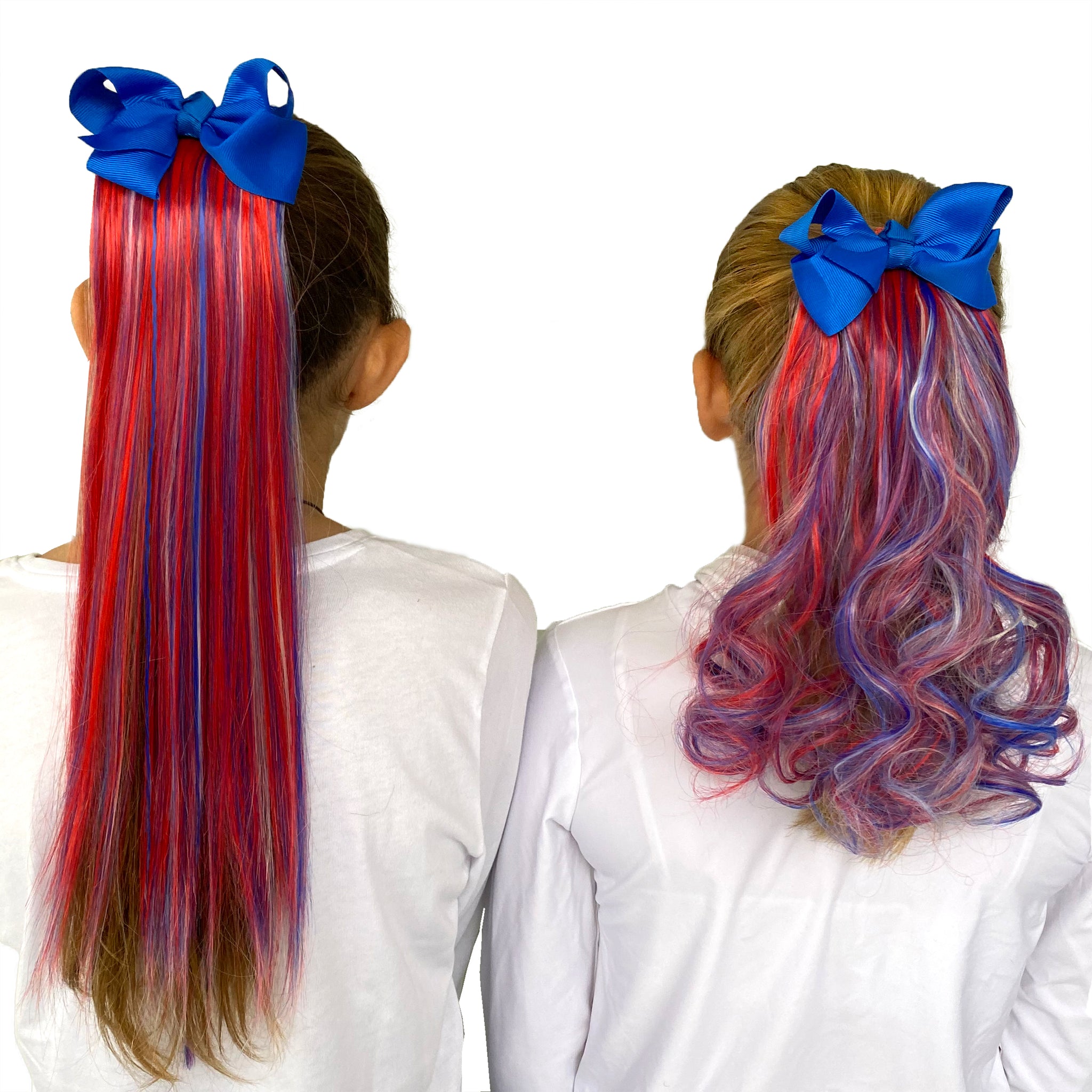 Bow With Red White Blue Patriotic Ponytail Hair Extension My Hair Popz