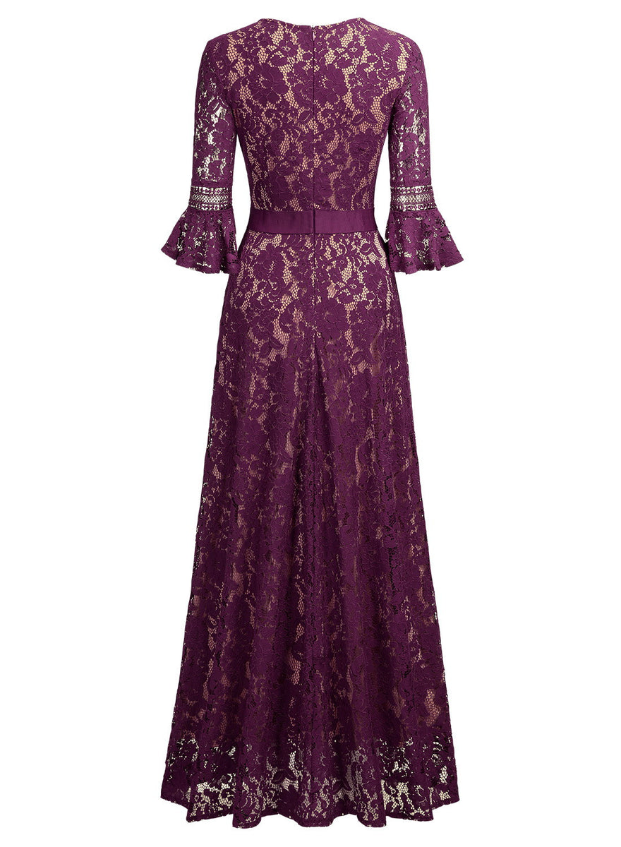 Full Lace Bell Sleeve Long Dress – Aisize