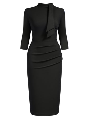 Half Collar Ruffle Pencil Dress – Aisize