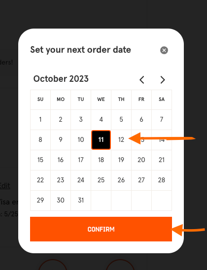 Confirm delivery date change