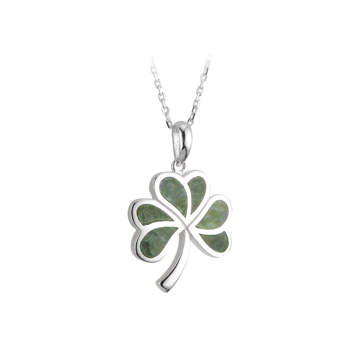 Sterling Silver Green Enamel Shamrock Pendant, 001-635-02254, Skaneateles  Jewelry