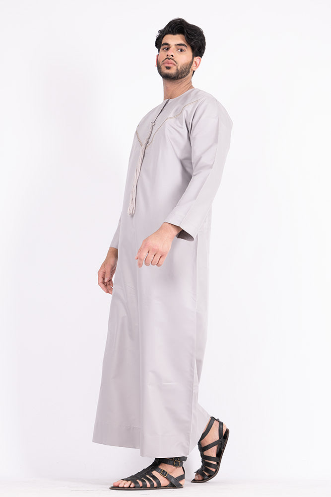 Men's Beautiful Quality Saudi Style Long Sleeve Thobe Jubba +Trousers | eBay