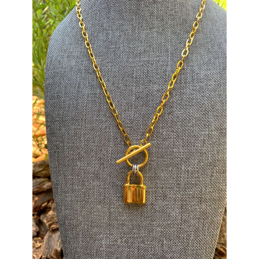 The Lock Pendant - 14K Gold Over Silver / Yes (+$10)