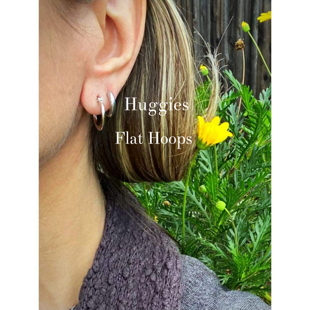 Midnight Hoop Earrings Huggie Hoop Earrings Multi-stones 