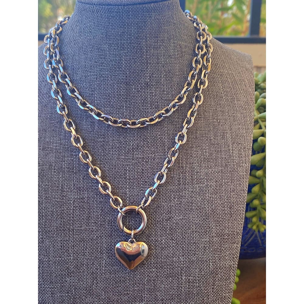 Petite Heart Lock Charm Necklace