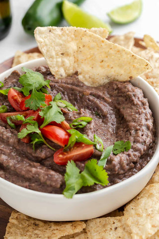 image of black bean dip: diabetic friendly snack