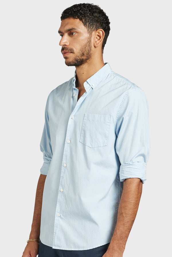 Frank Poplin Shirt in Horizon | blue Academy Brand