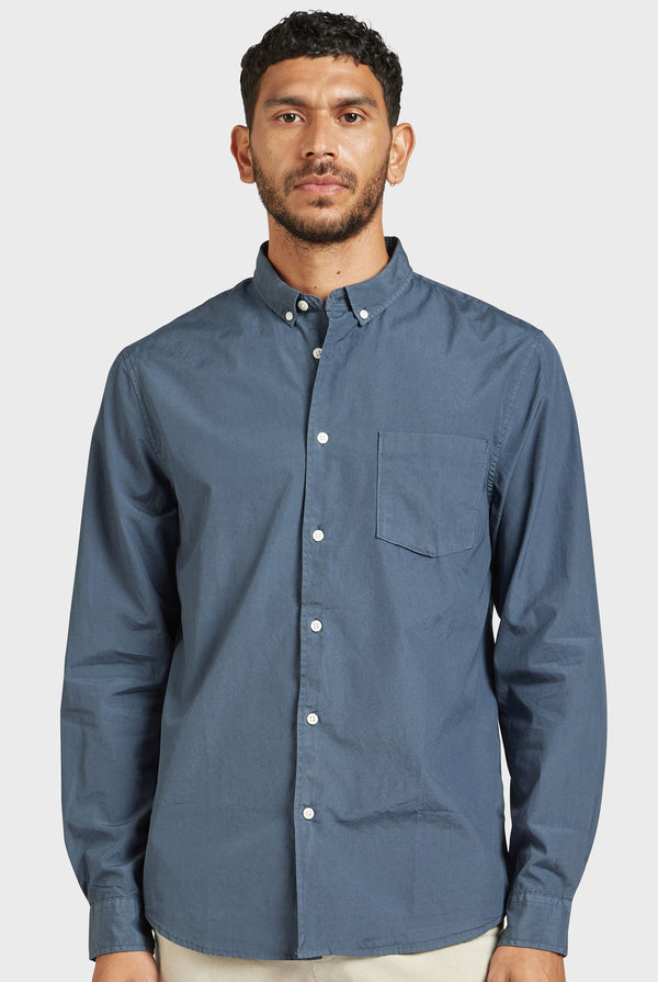 Frank Poplin Shirt in Horizon | Academy Brand blue