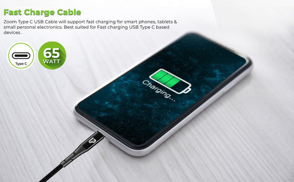 65W fast chargers and data transfer USB Type-C cable