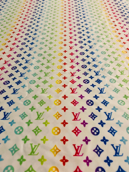 Multicolor LV Monogram print on Spandex Fabric – logofabrics