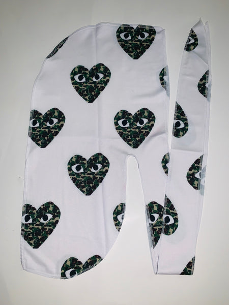DURAG-35 Designer Inspired CAMO Hearts Durag hair tie – Humble Cloth