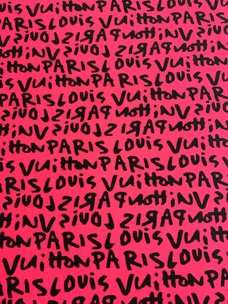LV-403 Designer Inspired Pink with Black Graffiti Vuitton Spandex Lycr – Humble Cloth