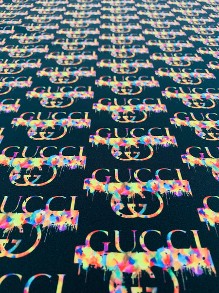 black gucci print fabric