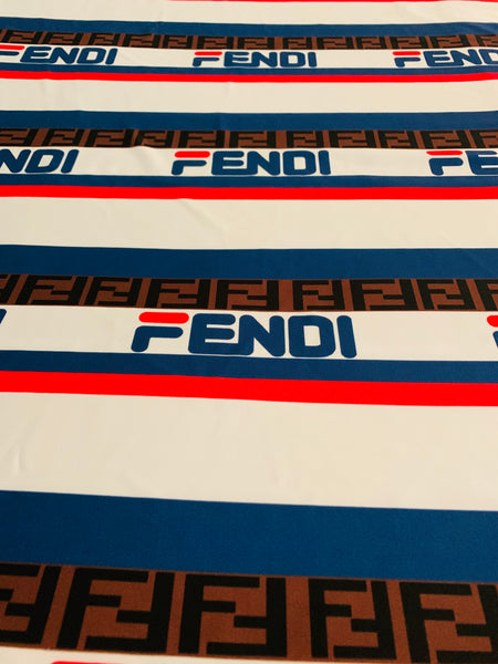 fendi red white and blue