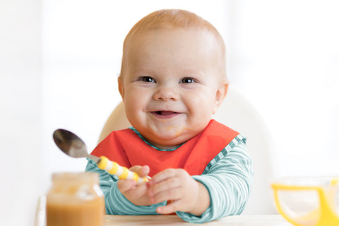 baby eating food